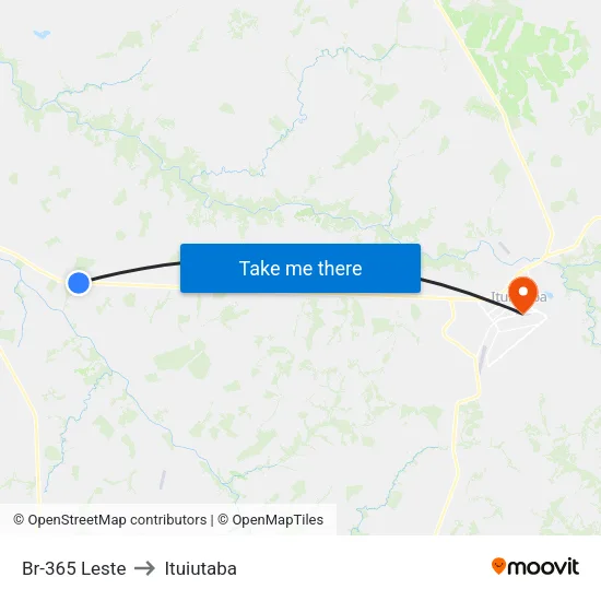 Br-365 Leste to Ituiutaba map