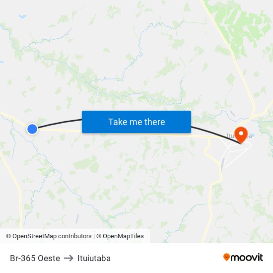 Br-365 Oeste to Ituiutaba map