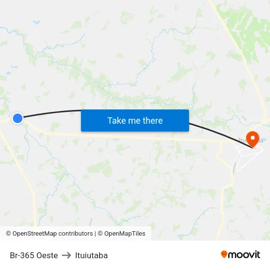 Br-365 Oeste to Ituiutaba map