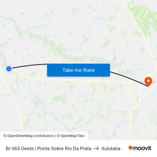 Br-365 Oeste | Ponte Sobre Rio Da Prata to Ituiutaba map