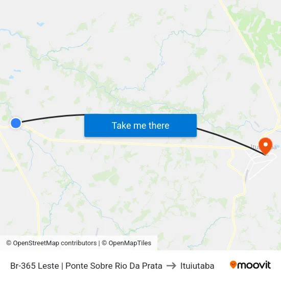 Br-365 Leste | Ponte Sobre Rio Da Prata to Ituiutaba map