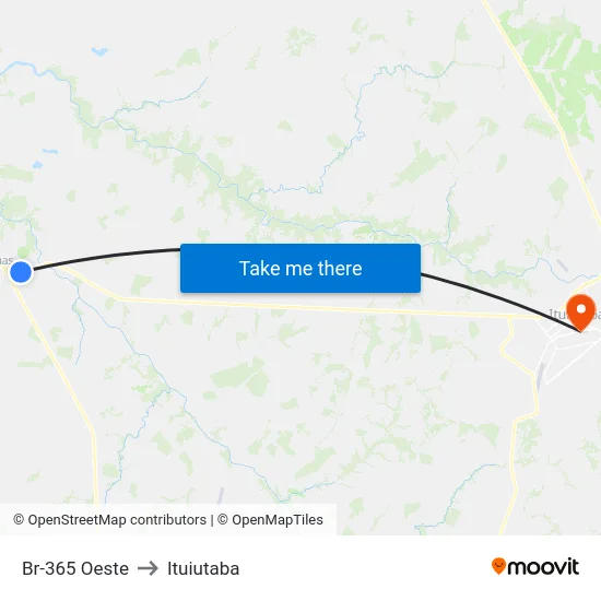 Br-365 Oeste to Ituiutaba map