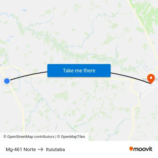 Mg-461 Norte to Ituiutaba map