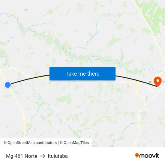 Mg-461 Norte to Ituiutaba map