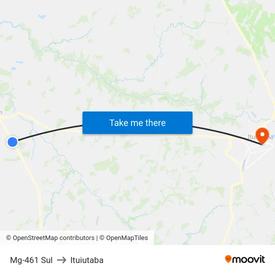 Mg-461 Sul to Ituiutaba map