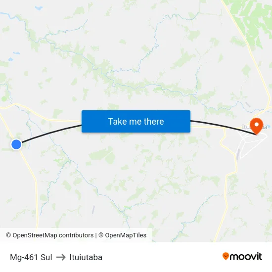 Mg-461 Sul to Ituiutaba map