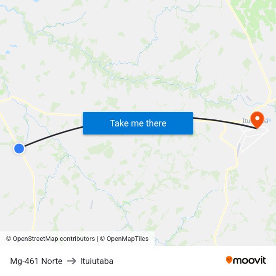 Mg-461 Norte to Ituiutaba map
