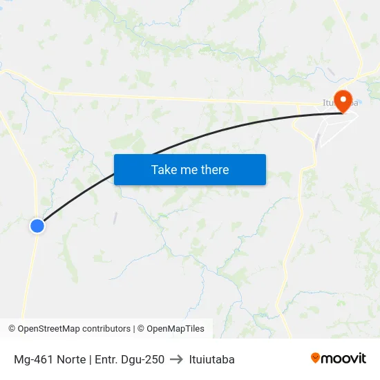 Mg-461 Norte | Entr. Dgu-250 to Ituiutaba map