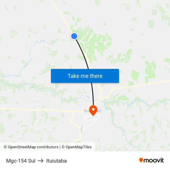 Mgc-154 Sul to Ituiutaba map