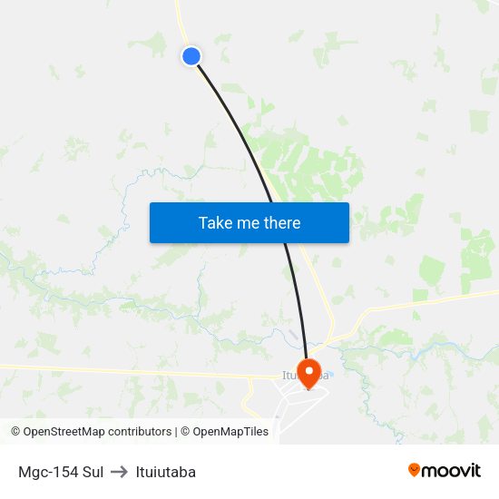 Mgc-154 Sul to Ituiutaba map