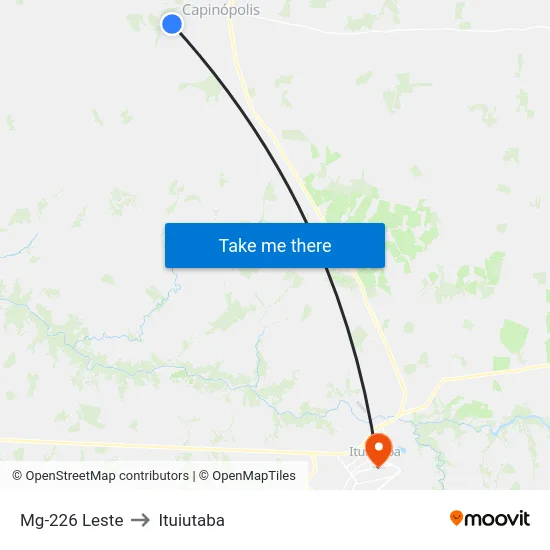 Mg-226 Leste to Ituiutaba map