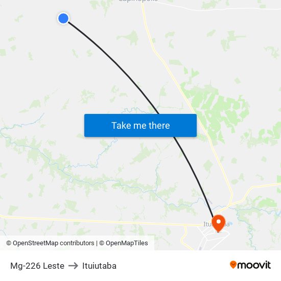 Mg-226 Leste to Ituiutaba map