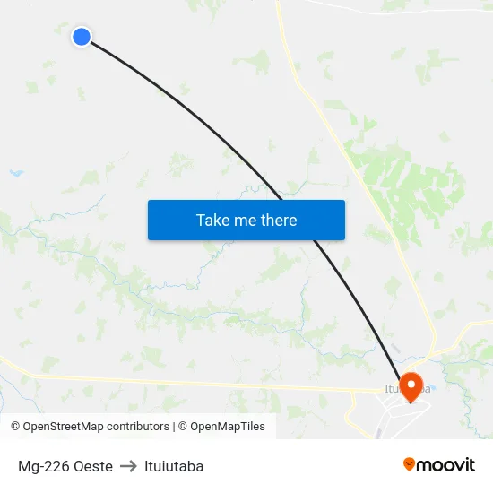 Mg-226 Oeste to Ituiutaba map