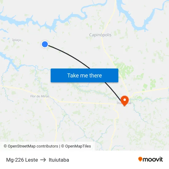 Mg-226 Leste to Ituiutaba map
