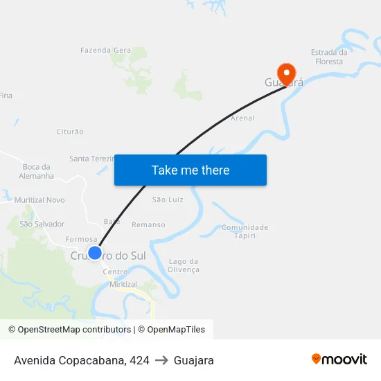 Avenida Copacabana, 424 to Guajara map