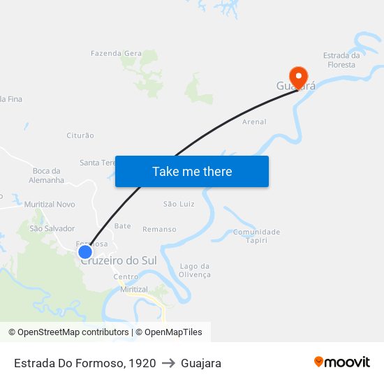 Estrada Do Formoso, 1920 to Guajara map