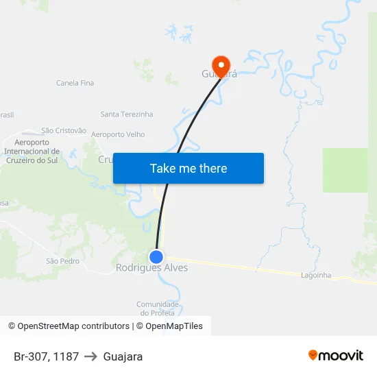 Br-307, 1187 to Guajara map