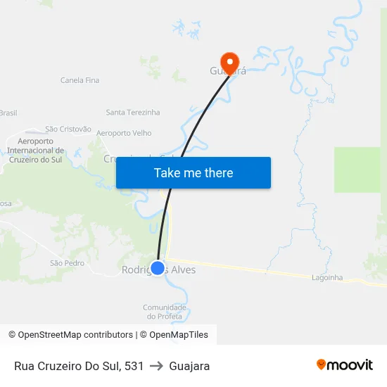 Rua Cruzeiro Do Sul, 531 to Guajara map