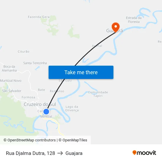 Rua Djalma Dutra, 128 to Guajara map