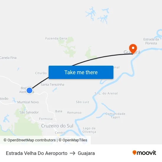 Estrada Velha Do Aeroporto to Guajara map