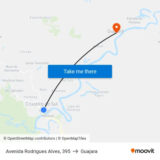 Avenida Rodrigues Alves, 395 to Guajara map
