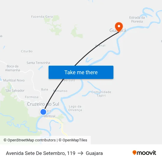 Avenida Sete De Setembro, 119 to Guajara map