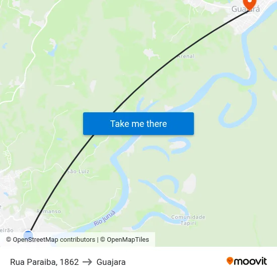 Rua Paraiba, 1862 to Guajara map
