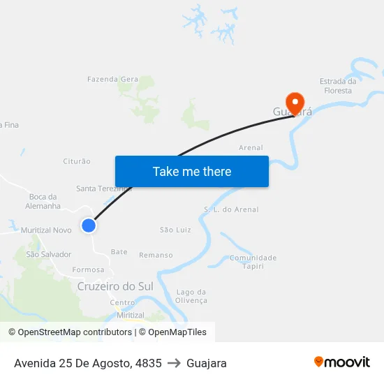 Avenida 25 De Agosto, 4835 to Guajara map