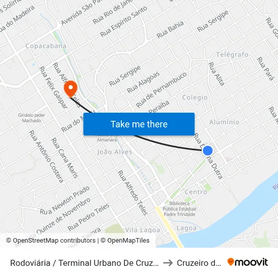 Rodoviária / Terminal Urbano De Cruzeiro Do Sul to Cruzeiro do Sul map