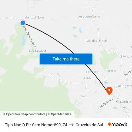 Tipo Nao D Etr Sem Nome*899, 74 to Cruzeiro do Sul map