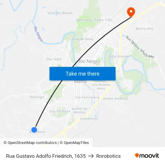 Rua Gustavo Adolfo Friedrich, 1635 to Rnrobotics map