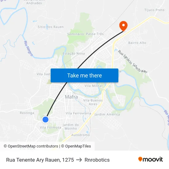 Rua Tenente Ary Rauen, 1275 to Rnrobotics map