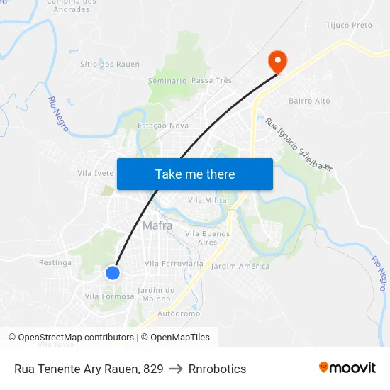 Rua Tenente Ary Rauen, 829 to Rnrobotics map