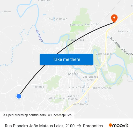 Rua Pioneiro João Mateus Leick, 2100 to Rnrobotics map