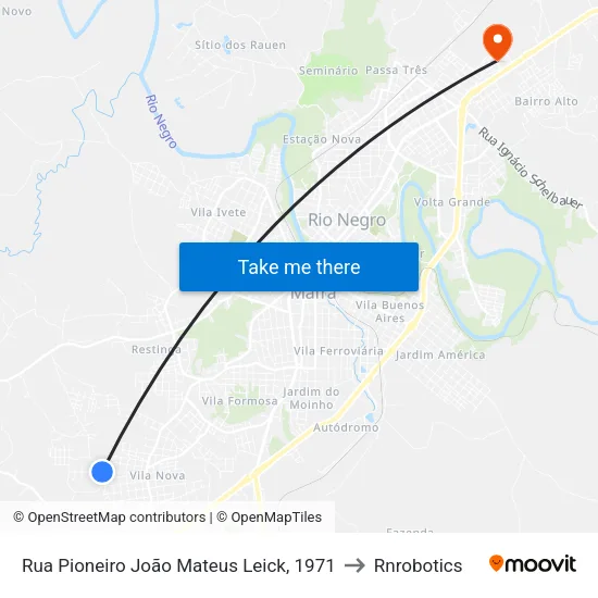 Rua Pioneiro João Mateus Leick, 1971 to Rnrobotics map