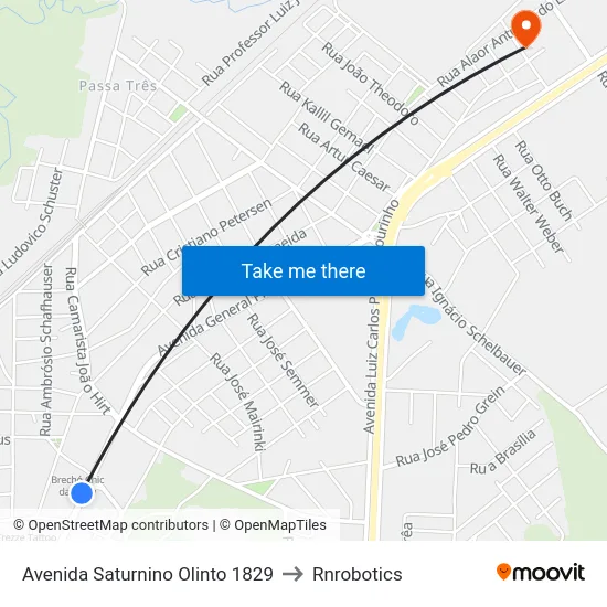 Avenida Saturnino Olinto 1829 to Rnrobotics map