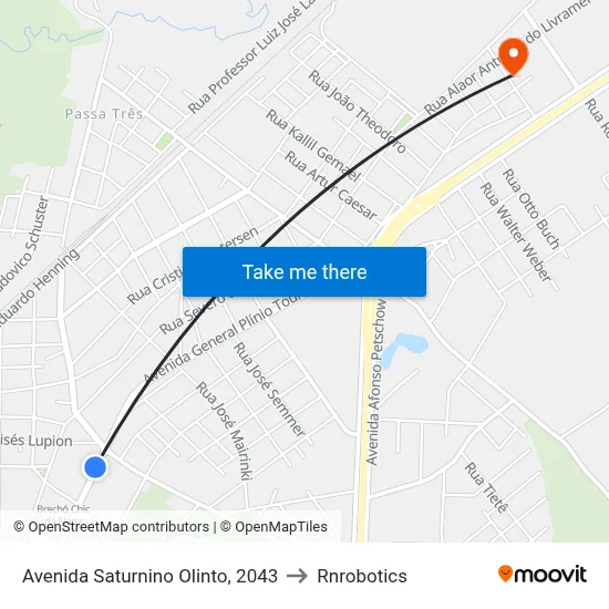 Avenida Saturnino Olinto, 2043 to Rnrobotics map