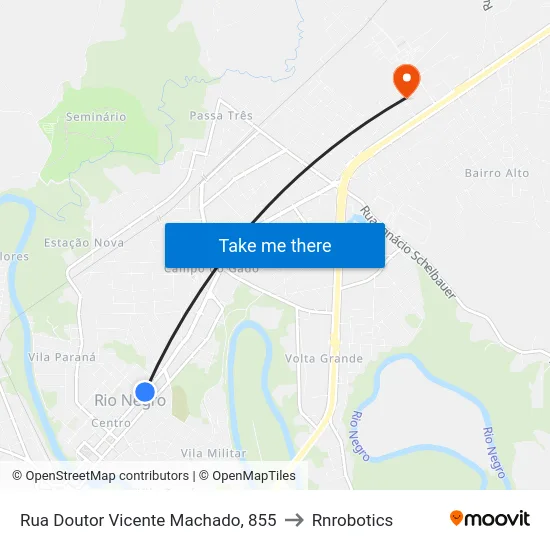Rua Doutor Vicente Machado, 855 to Rnrobotics map