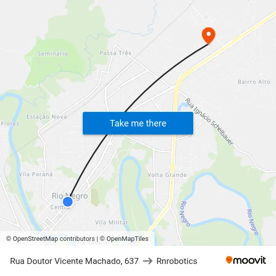 Rua Doutor Vicente Machado, 637 to Rnrobotics map