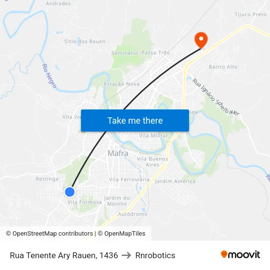 Rua Tenente Ary Rauen, 1436 to Rnrobotics map