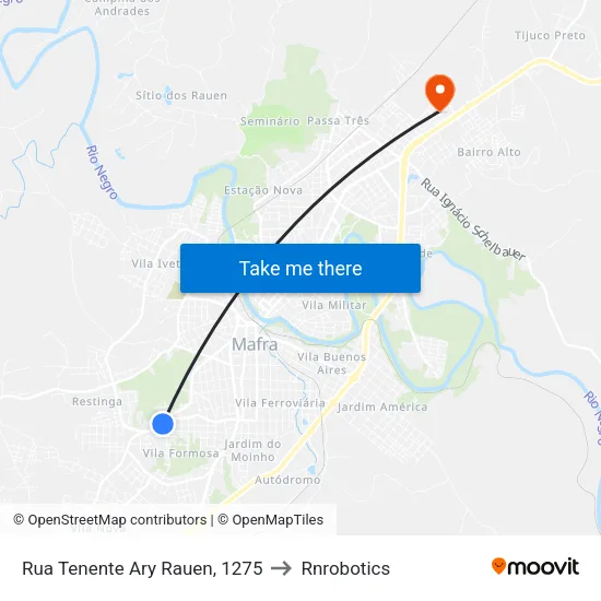 Rua Tenente Ary Rauen, 1275 to Rnrobotics map