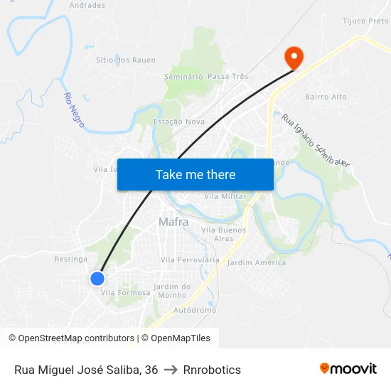 Rua Miguel José Saliba, 36 to Rnrobotics map