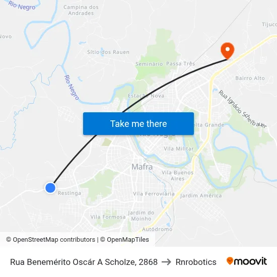 Rua Benemérito Oscár A Scholze, 2868 to Rnrobotics map
