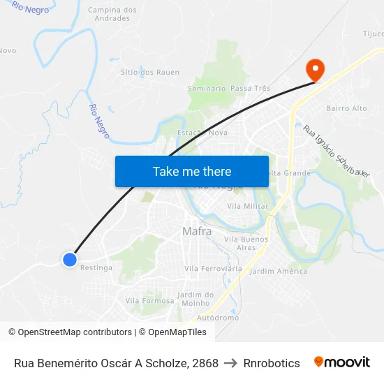Rua Benemérito Oscár A Scholze, 2868 to Rnrobotics map