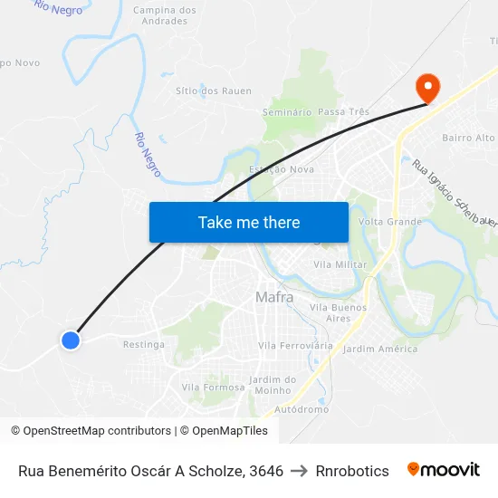 Rua Benemérito Oscár A Scholze, 3646 to Rnrobotics map