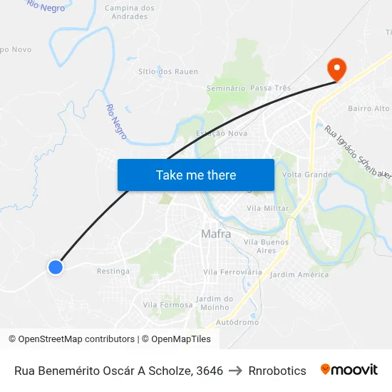 Rua Benemérito Oscár A Scholze, 3646 to Rnrobotics map