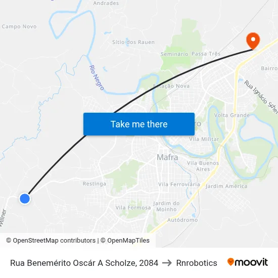 Rua Benemérito Oscár A Scholze, 2084 to Rnrobotics map