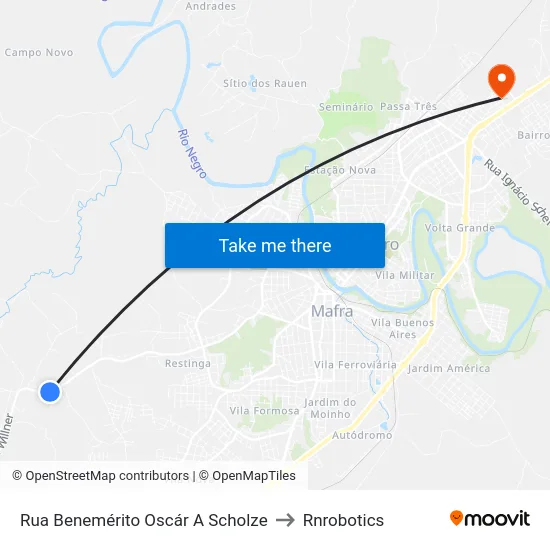 Rua Benemérito Oscár A Scholze to Rnrobotics map