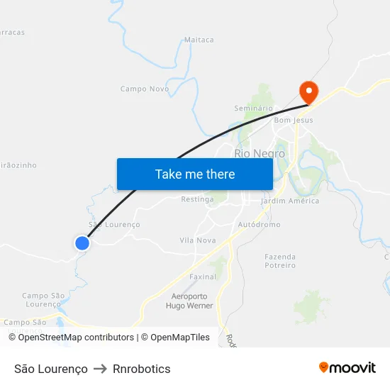 São Lourenço to Rnrobotics map