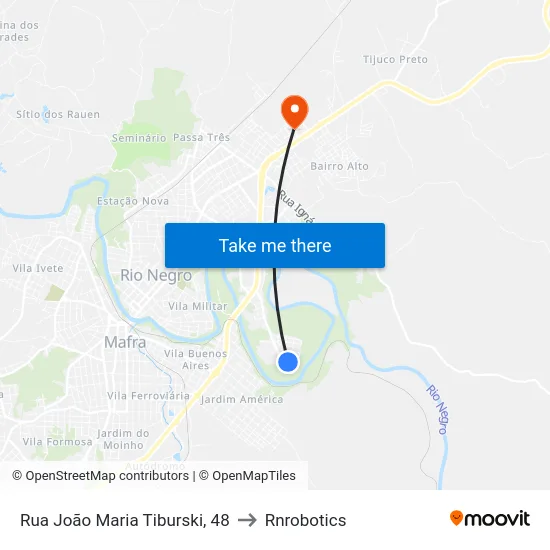 Rua João Maria Tiburski, 48 to Rnrobotics map